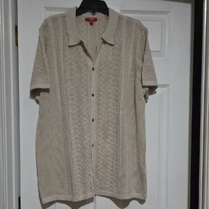Cubavera Beige‎ Textured Men's Shirt